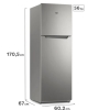 Heladera Gafa No Frost 356 litros Inverter Plata Hgnf333P